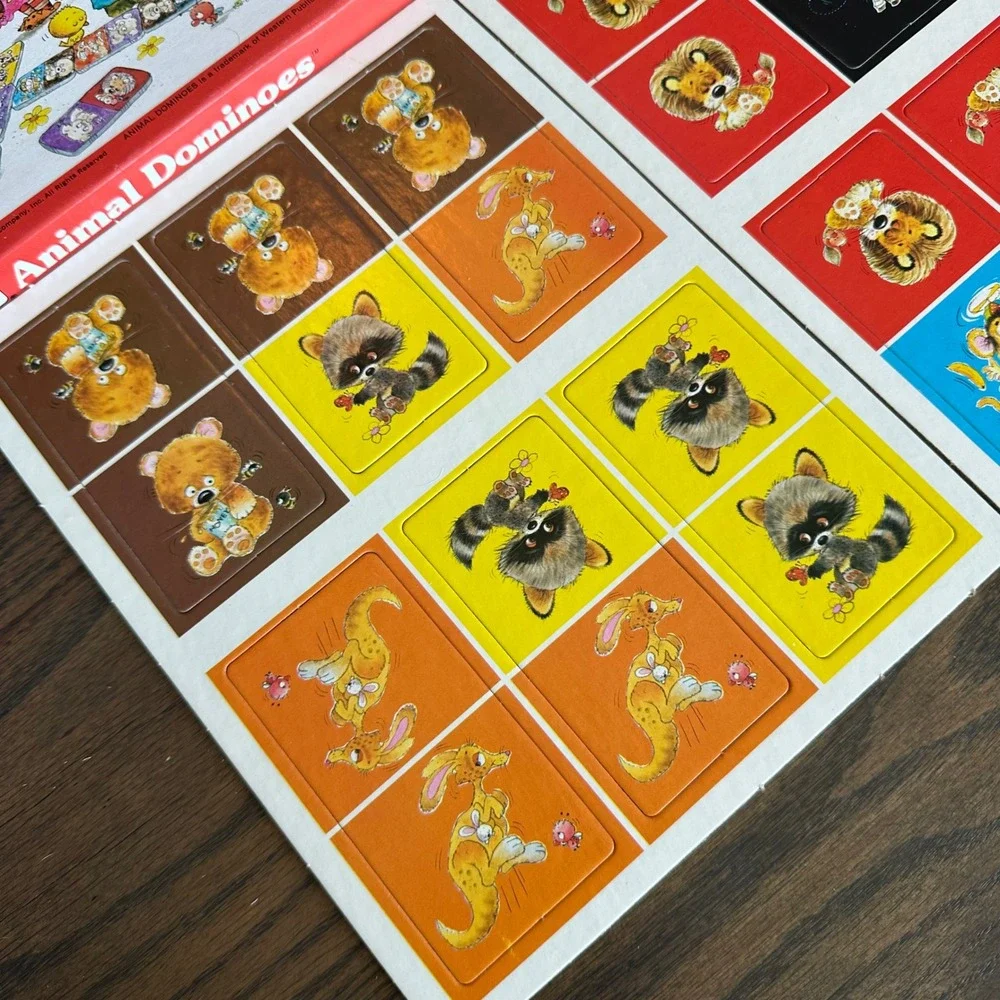 Vintage 1976 Whitman‎ Animal Dominoes Complete Uncut Sheets Retro Kids Game NEW